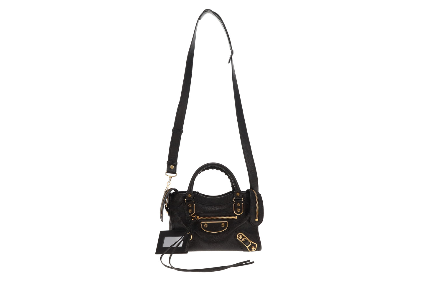 Balenciaga City Bag Mini Black Metallic Edge Black
