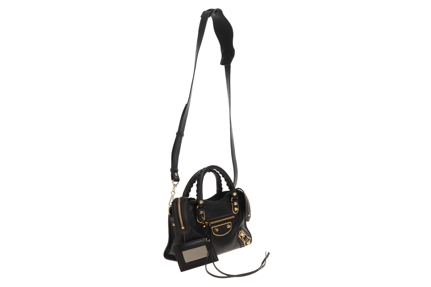 Balenciaga City Bag Mini Black Metallic Edge Black
