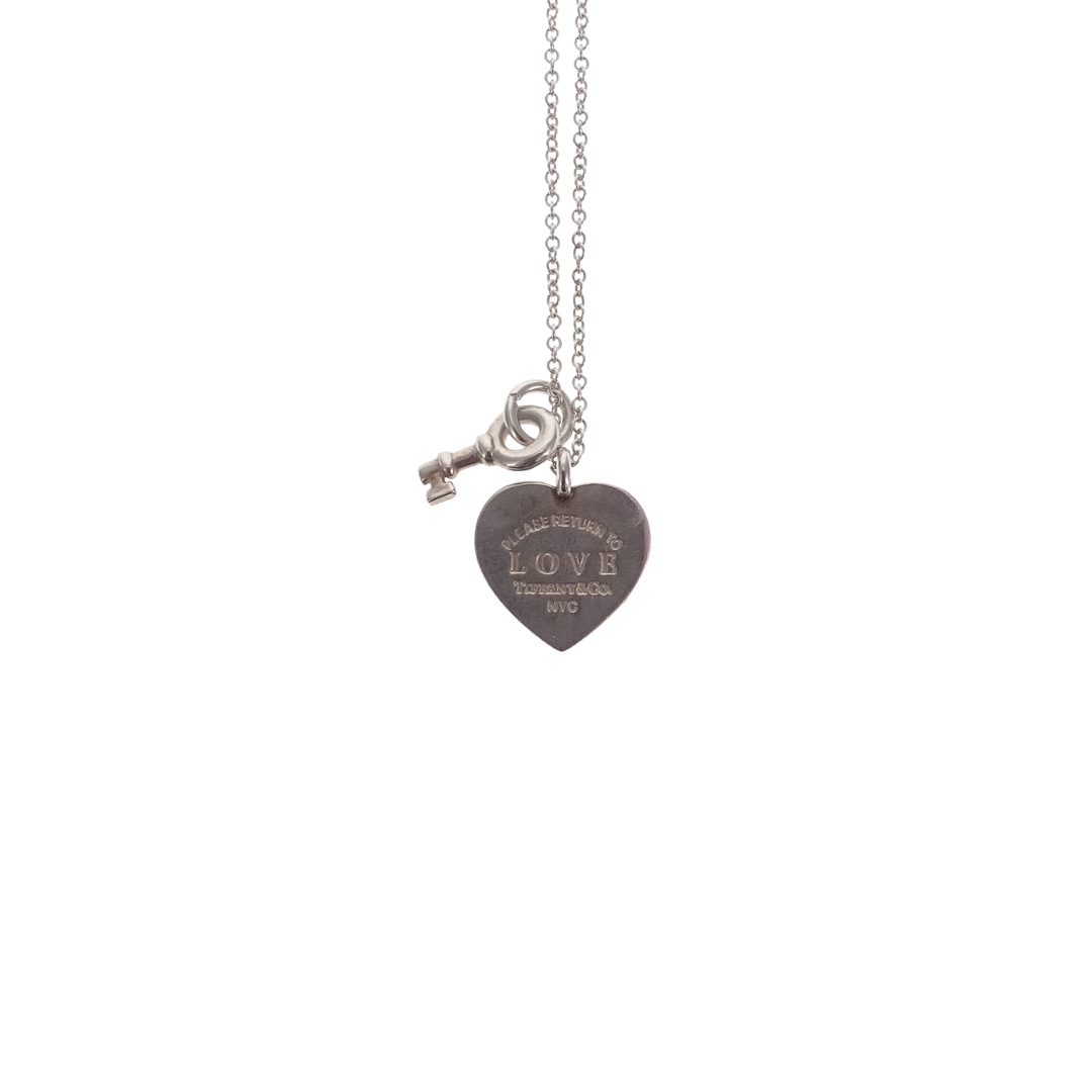 Tiffany & Co Sterling Silver RTT Love Love Heart Tag Key Pendant
