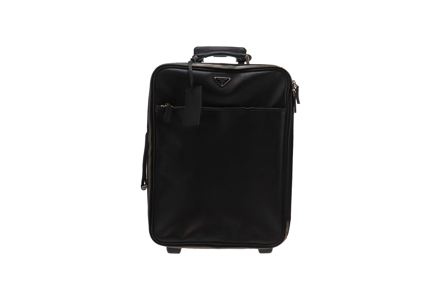 Prada Black Saffiano Leather Rolling Luggage