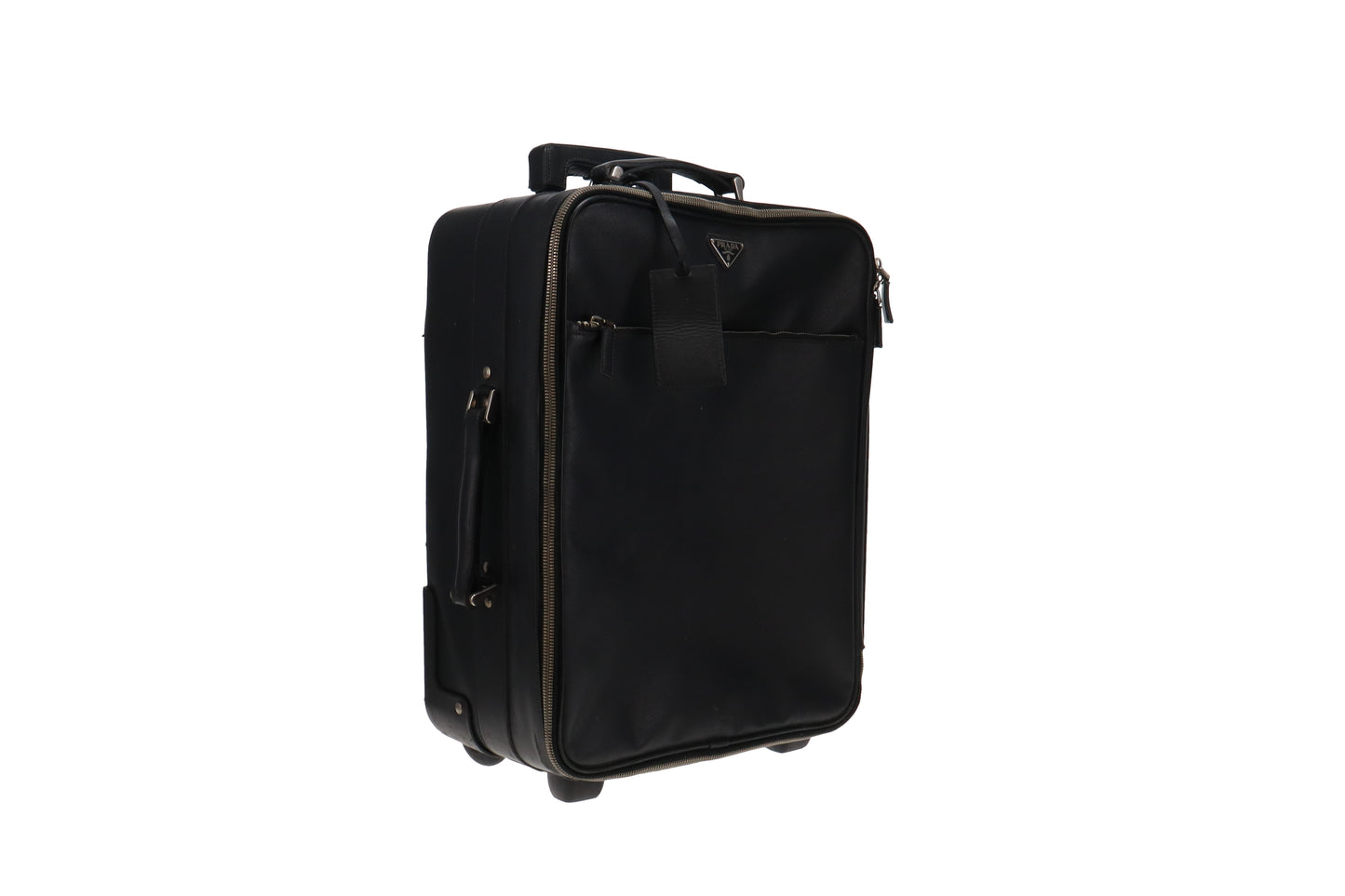 Prada Black Saffiano Leather Rolling Luggage