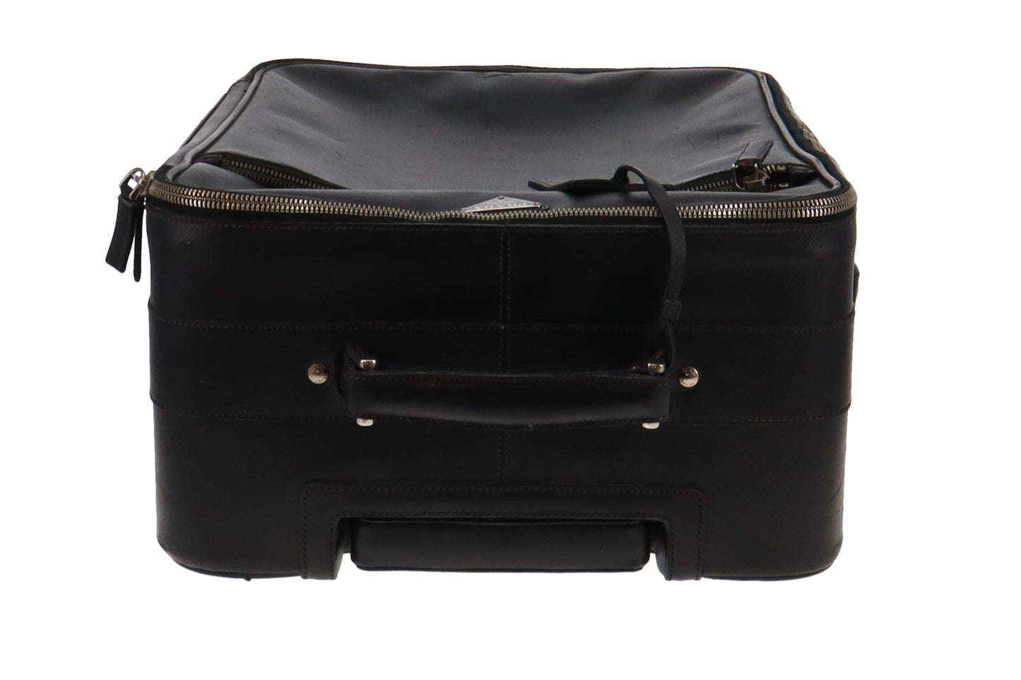 Prada Black Saffiano Leather Rolling Luggage