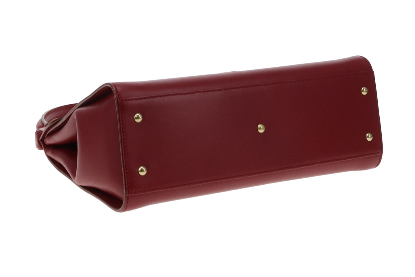 Gucci Deep Red Leather Vintage Kelly Buckle Top Handle Bag