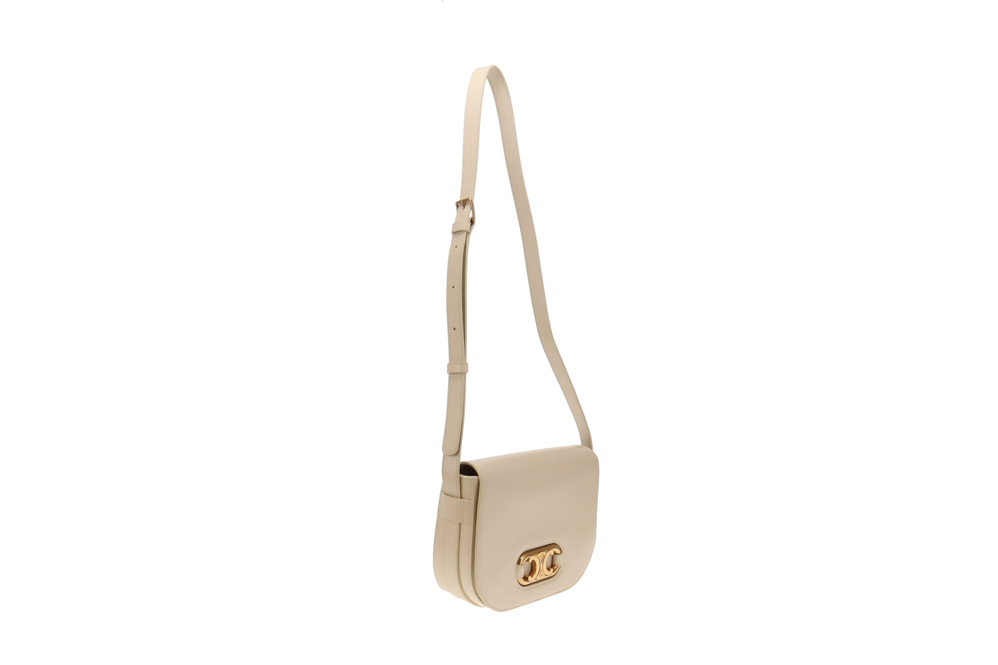 Celine Cream Smooth Calfskin Medium Maillon Triomphe Bag