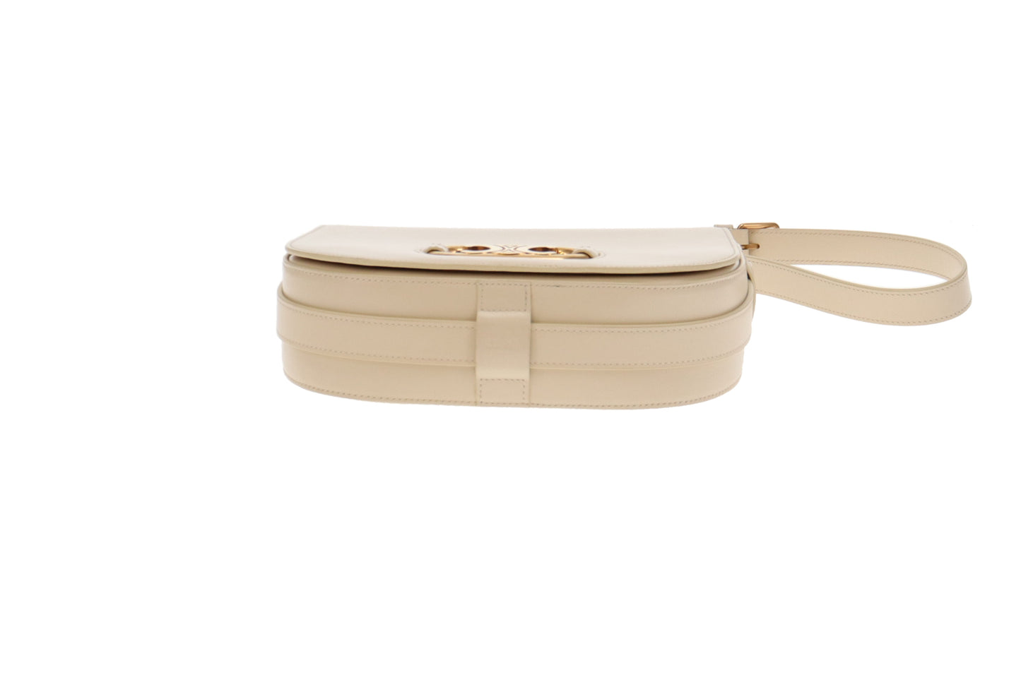 Celine Cream Smooth Calfskin Medium Maillon Triomphe Bag