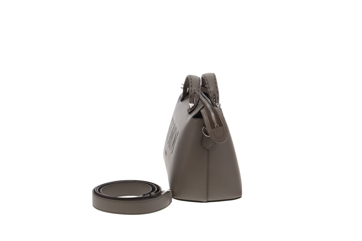 Fendi Grey Smooth Calfskin By The Way Medium Bag with Long Strap
