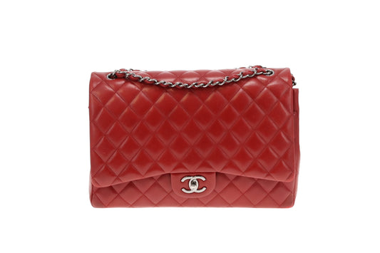 Chanel Classic Maxi Double Flap Rouge Leather SH 2013/14