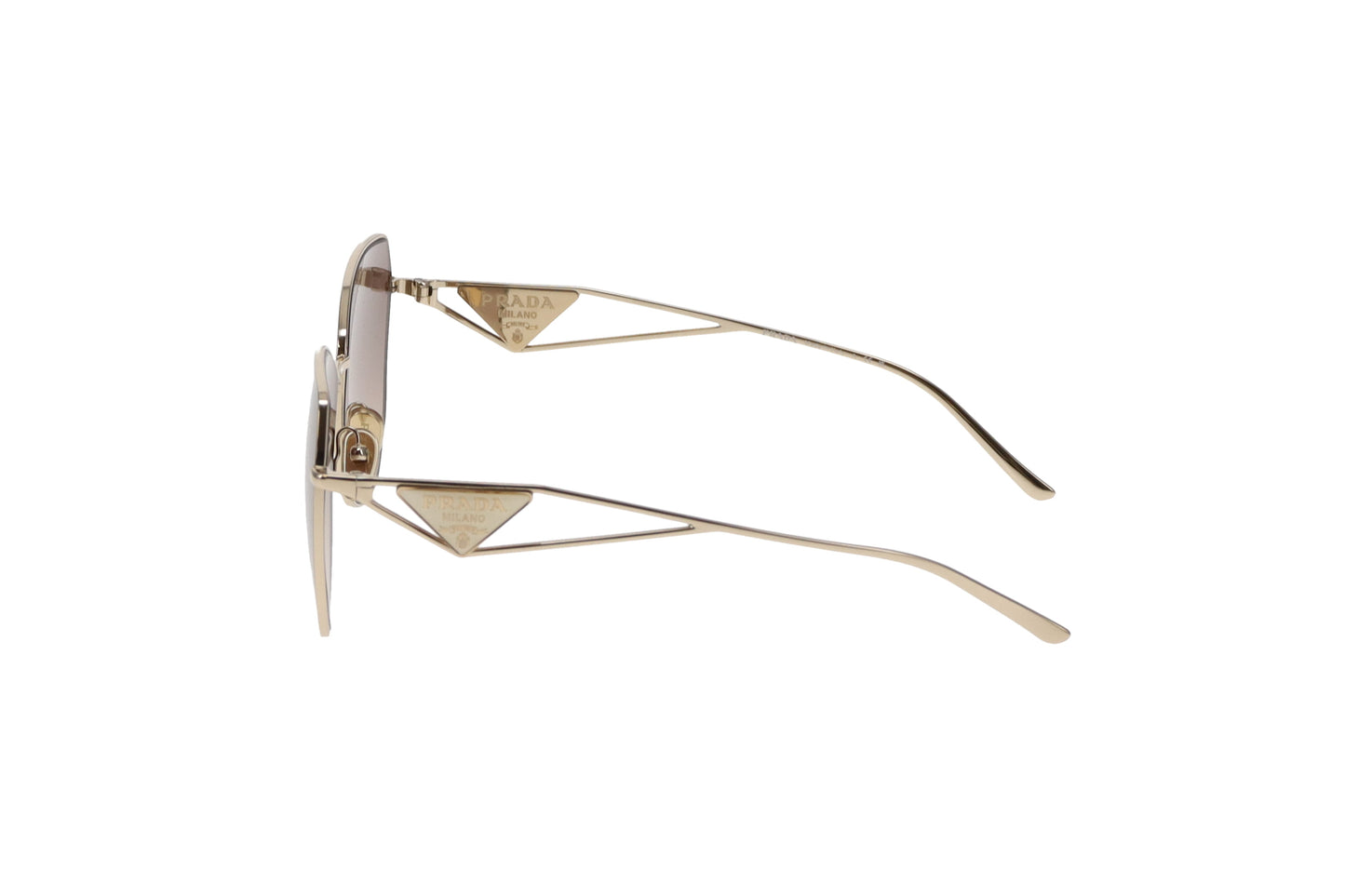 Prada Gold Metal Logo Arm Square Sunglasses SPR57Y