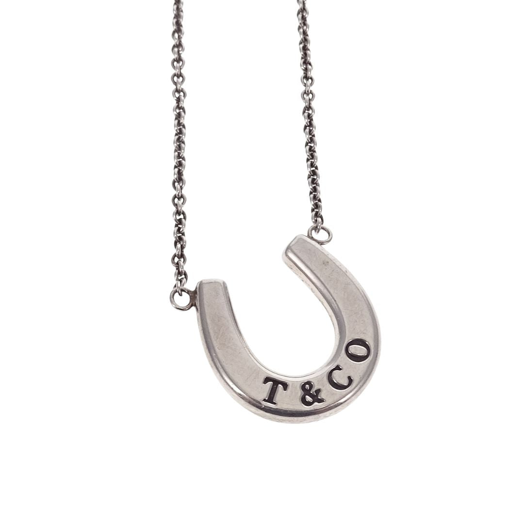 Tiffany & Co Lucky Horseshoe Sterling Silver Pendant On Chain