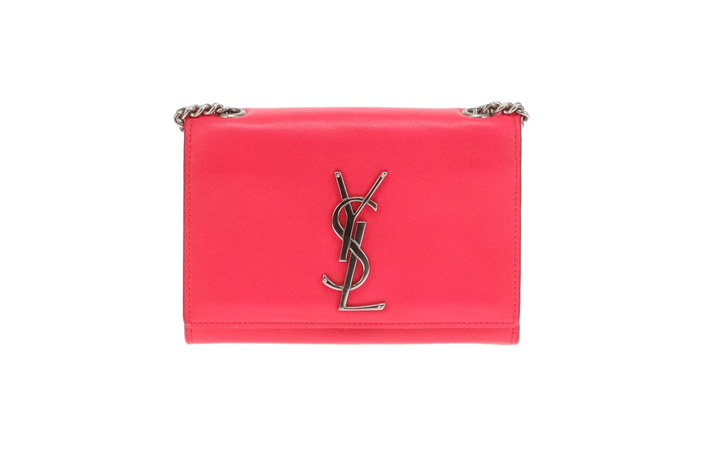 Saint Laurent Kate Hot Pink Leather SHW Mini Chain Bag