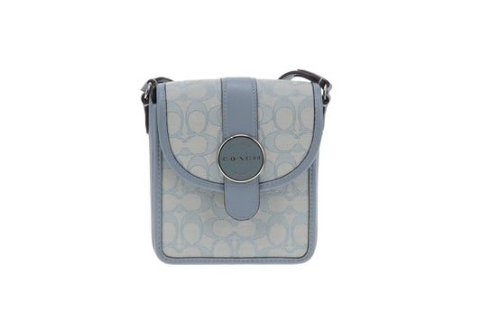 Coach Blue Signature Canvas North/South Lonnie Bag