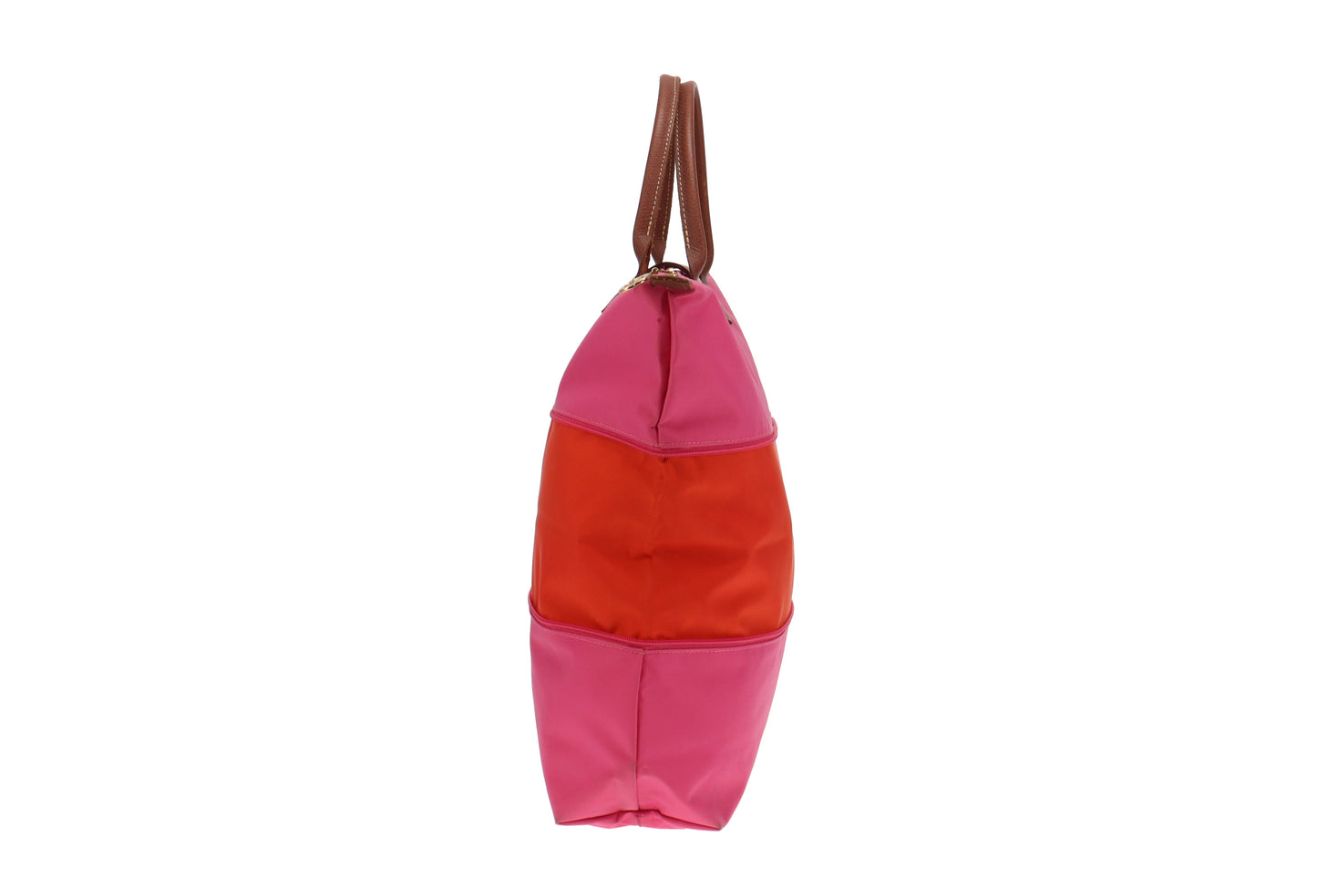 Longchamp Pink and Orange Le Pliage Extending Handheld Bag
