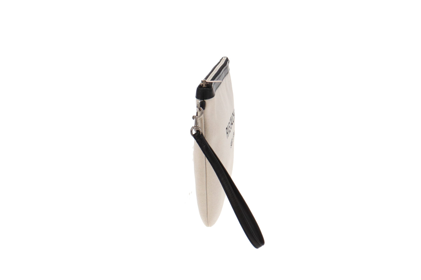 Saint Laurent Beige Canvas Rive Gauche Zippered Pouch