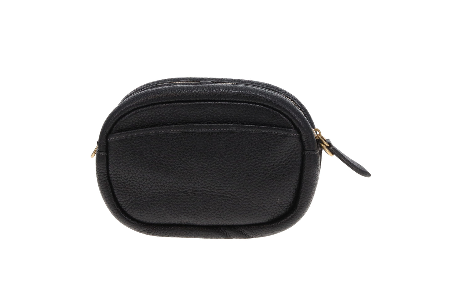 Coach Camera Bag Black Pebble Leather with Logo Strap