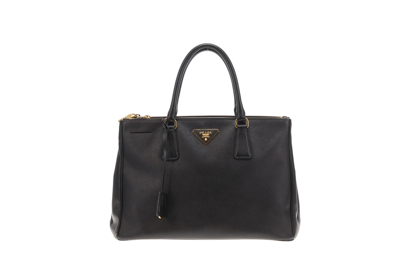 Prada Galleria Double Zip Large Black Saffiano