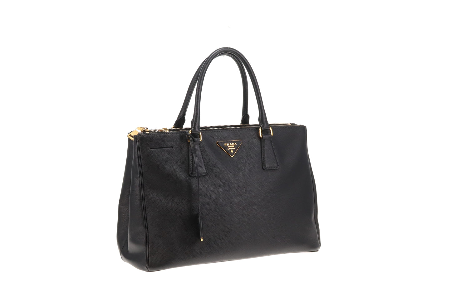 Prada Galleria Double Zip Large Black Saffiano