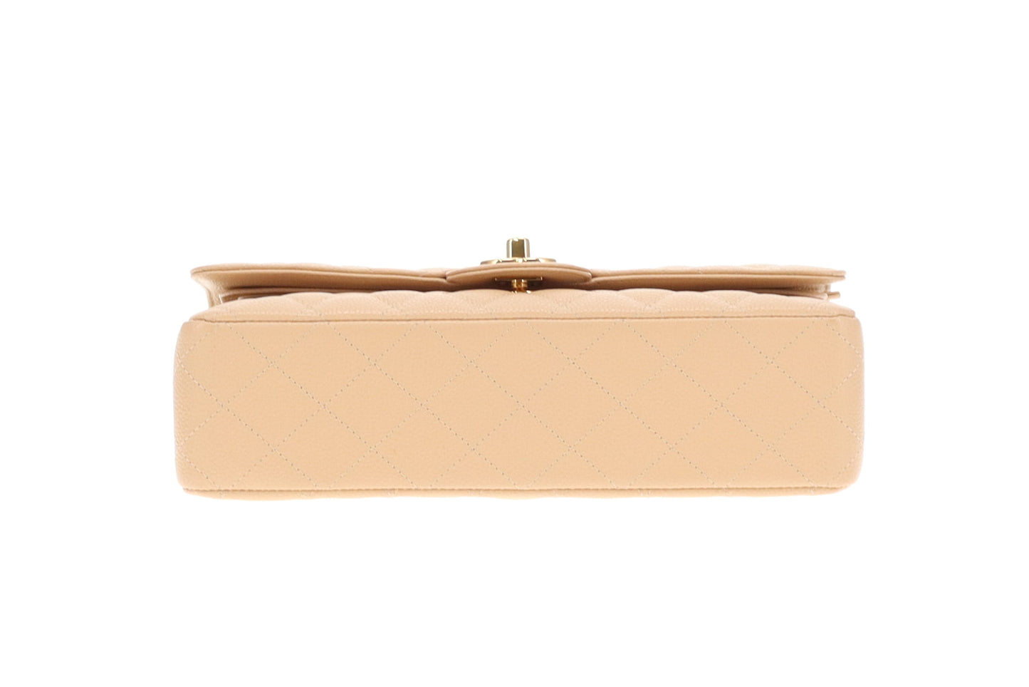 Chanel Classic Double Flap Medium Beige Caviar With Gold Hardware