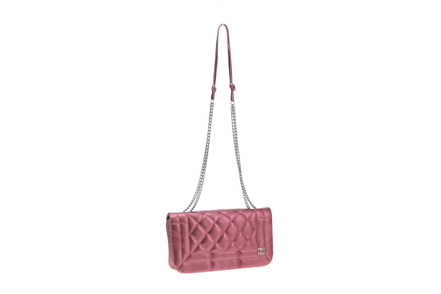 Chanel CC Quilted Pink Iridescent Calfskin Full Single Flap