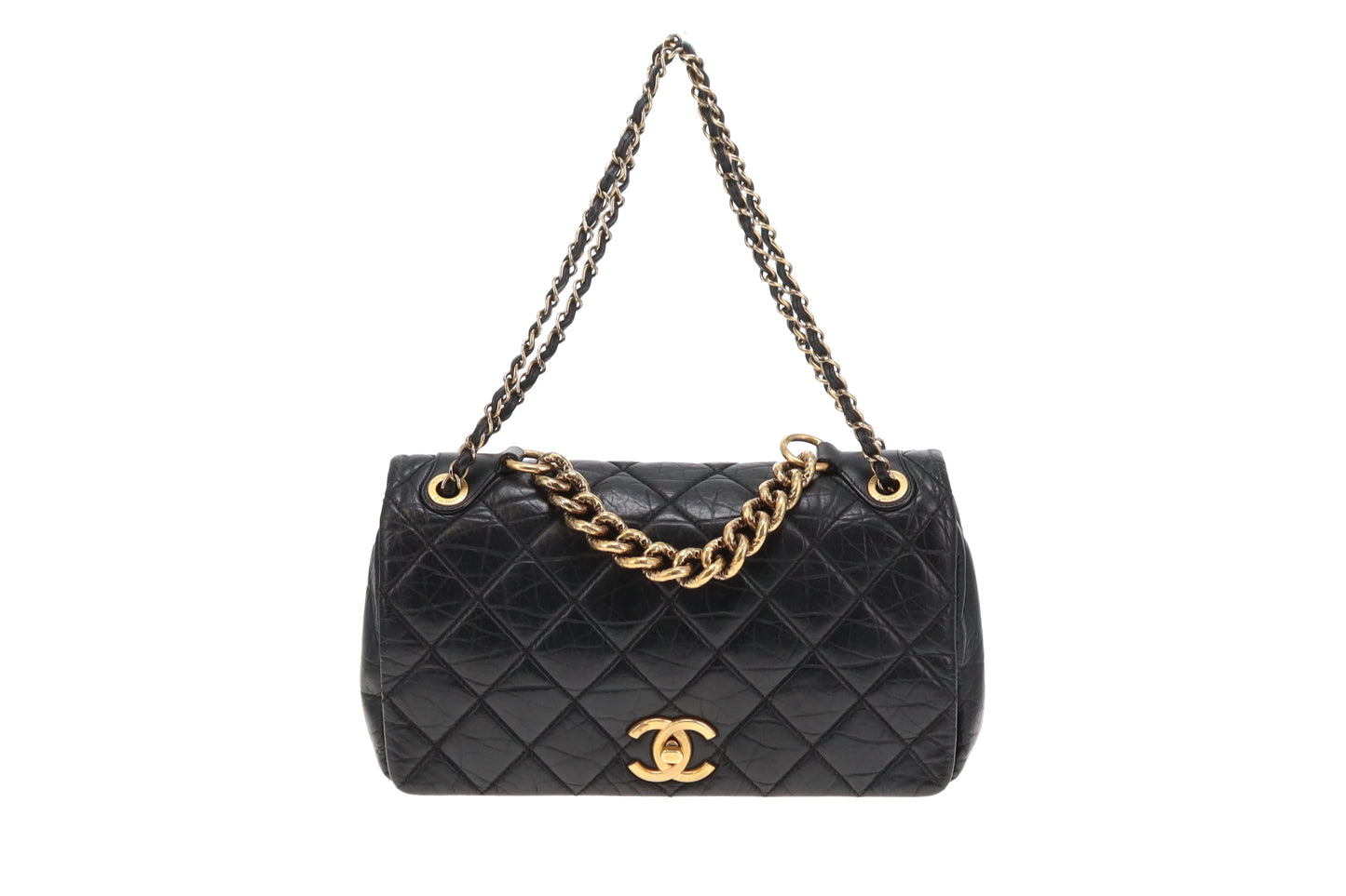Chanel Pondichery Flap Bag Black Calfskin GHW 2012