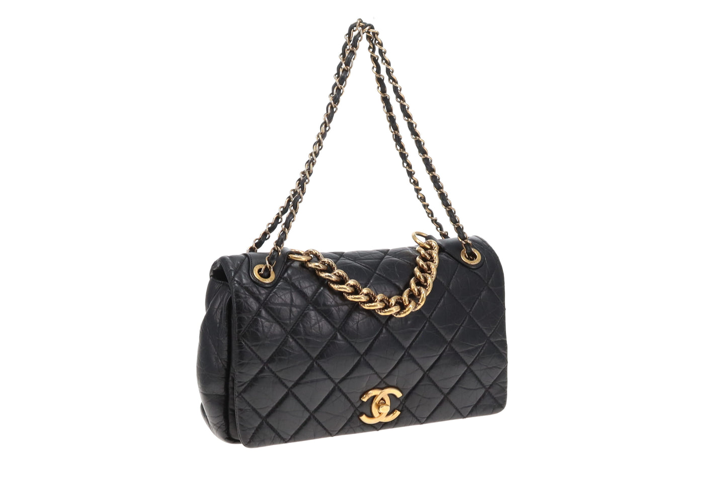 Chanel Pondichery Flap Bag Black Calfskin GHW 2012