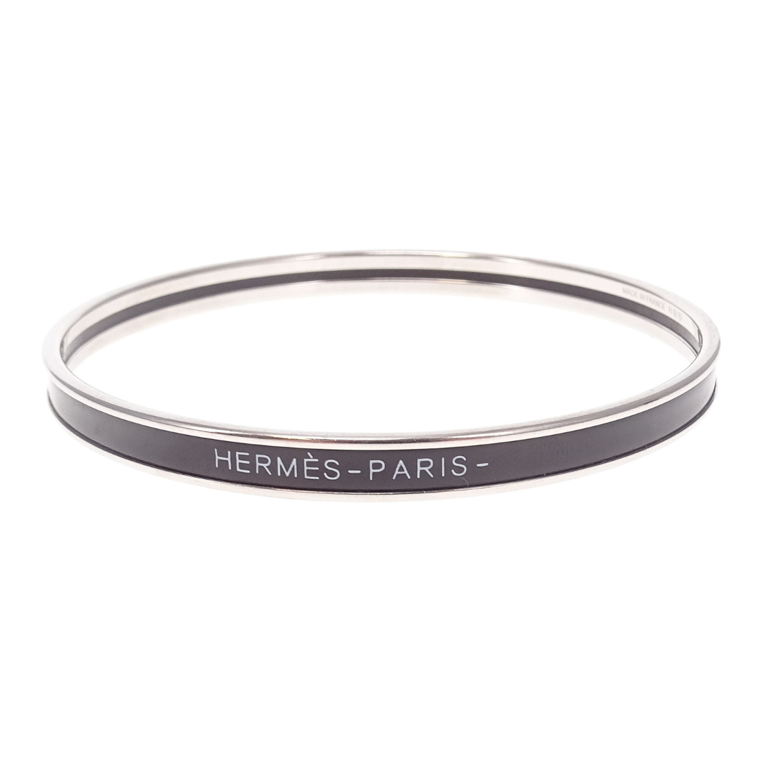 Hermes Uni Bangle Noir Logo 62mm (Small)