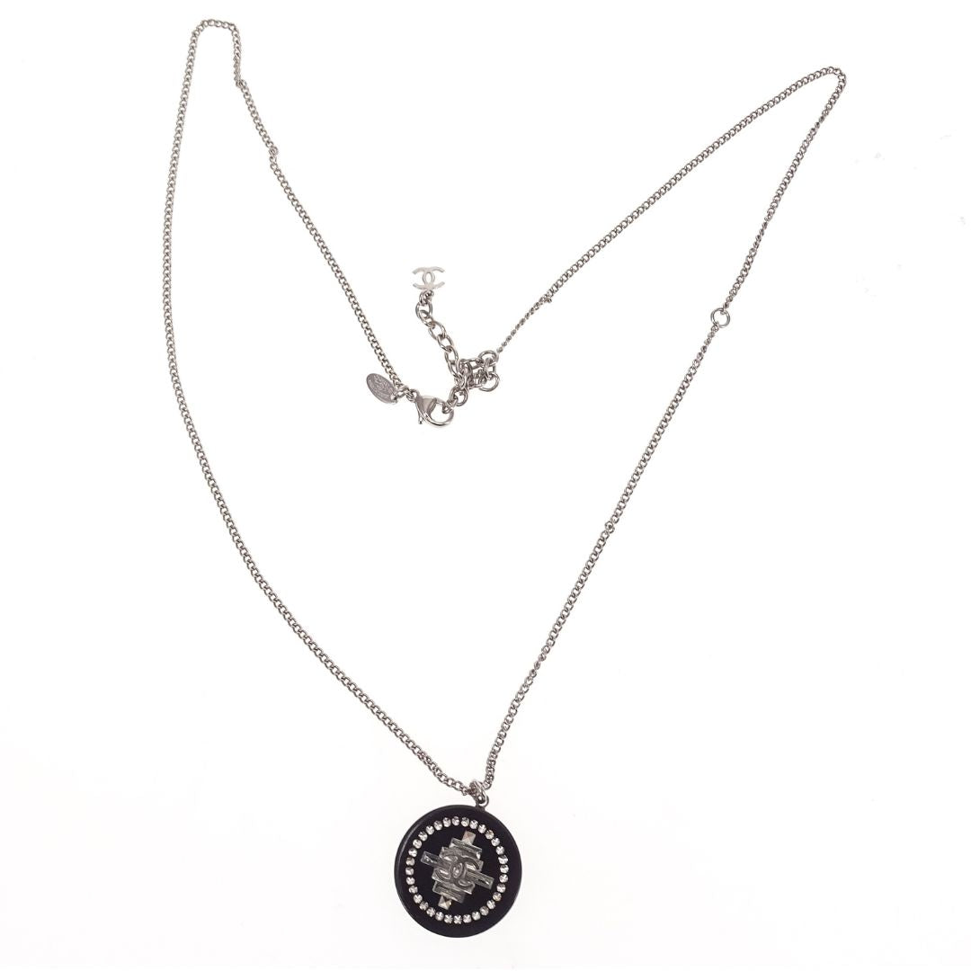 Chanel Round Necklace Resin and Crystal CC 2011