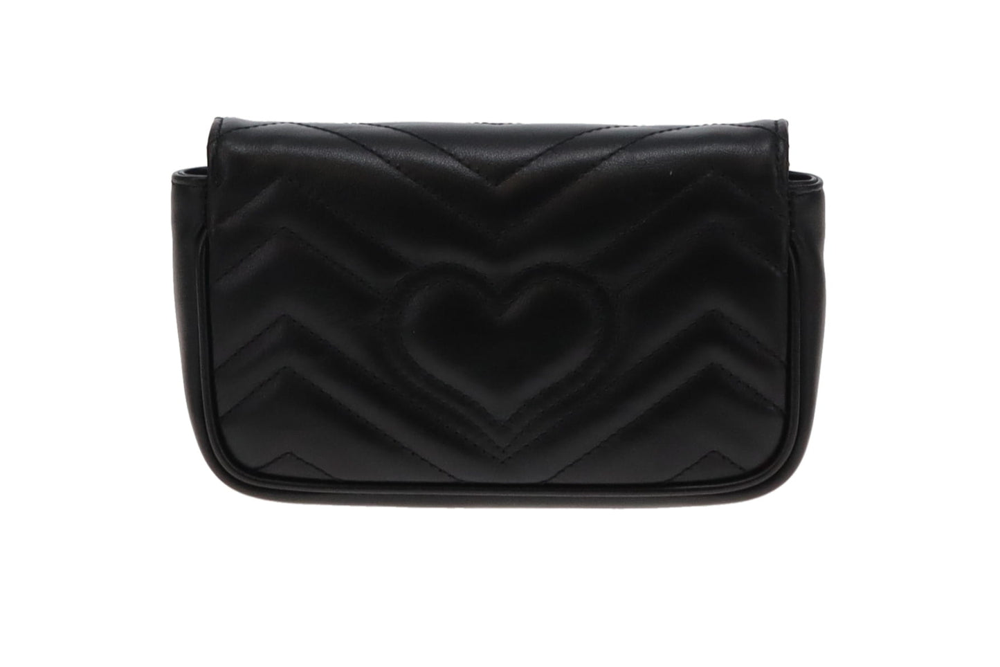 Gucci Black Chevron Super Mini Marmont Crossbody