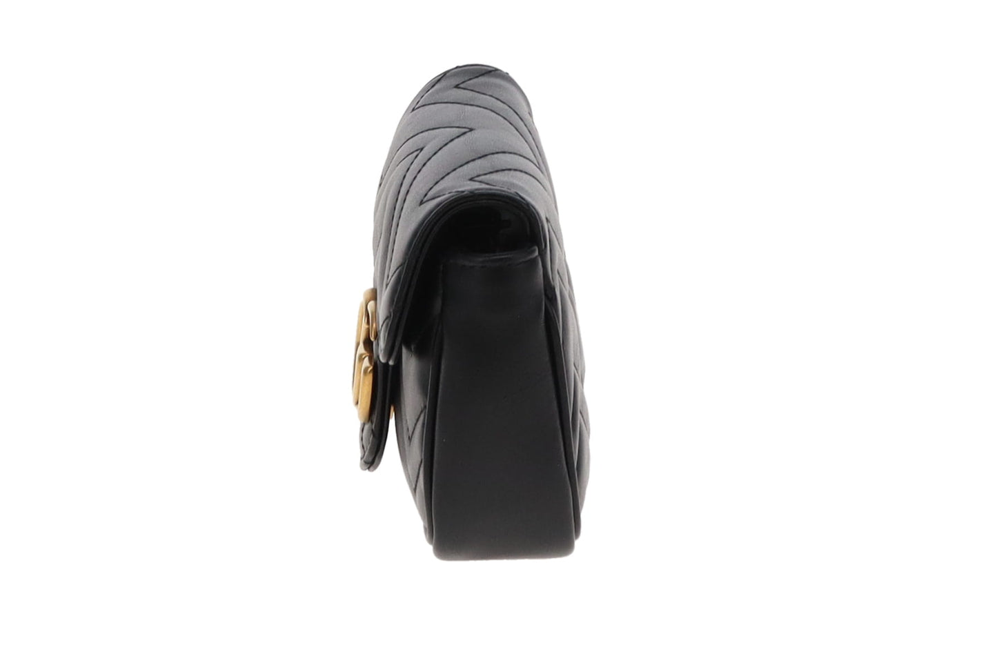 Gucci Black Chevron Super Mini Marmont Crossbody