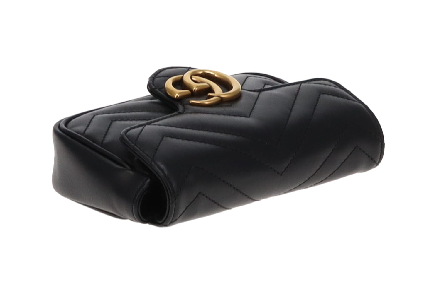 Gucci Black Chevron Super Mini Marmont Crossbody