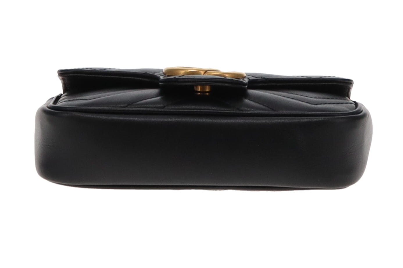 Gucci Black Chevron Super Mini Marmont Crossbody