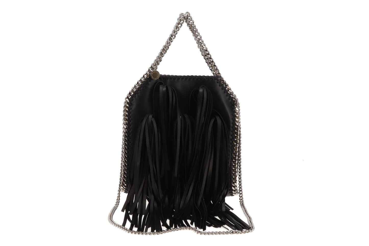 Stella McCartney Black Falabella Fringe Mini Tote