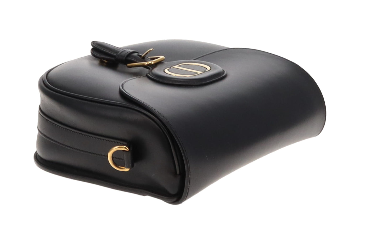 Dior Large Bobby In Black Box Leather With Oblique Dior Strap