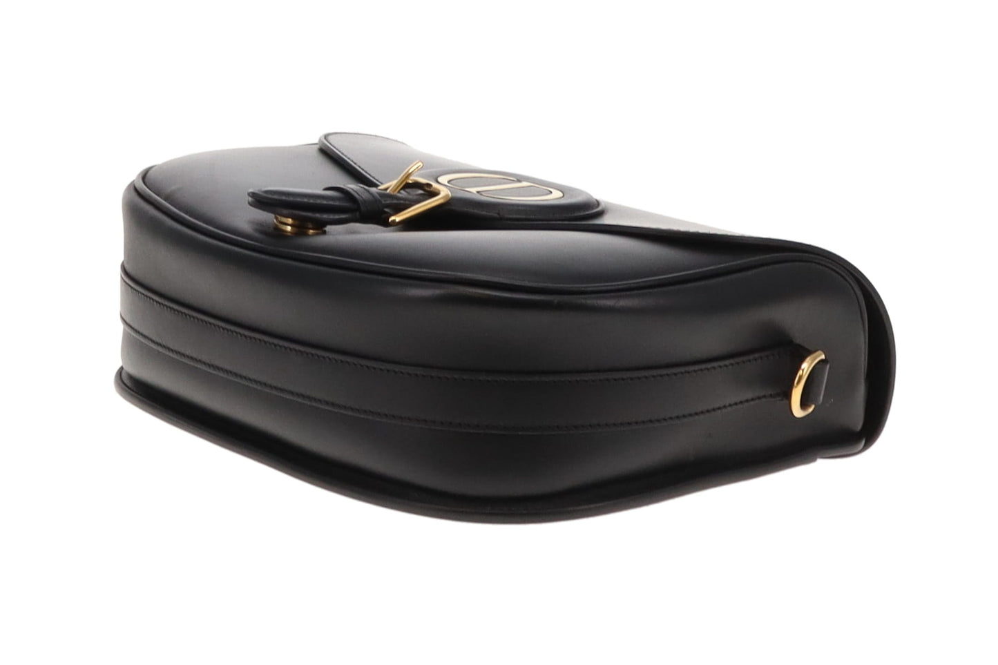 Dior Large Bobby In Black Box Leather With Oblique Dior Strap