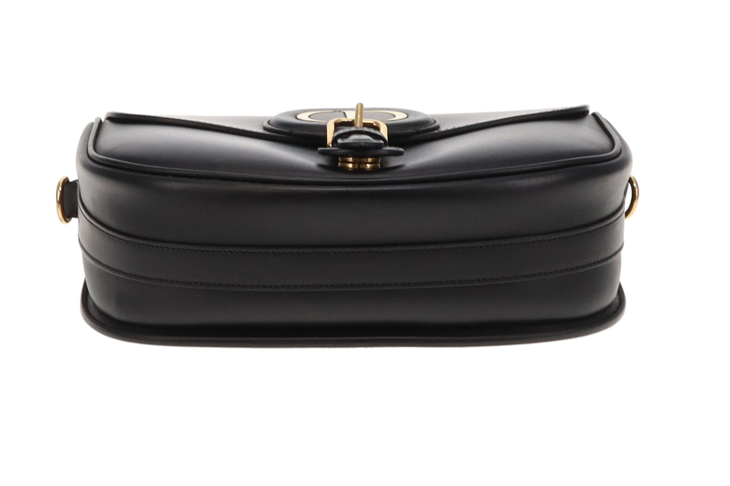 Dior Large Bobby In Black Box Leather With Oblique Dior Strap