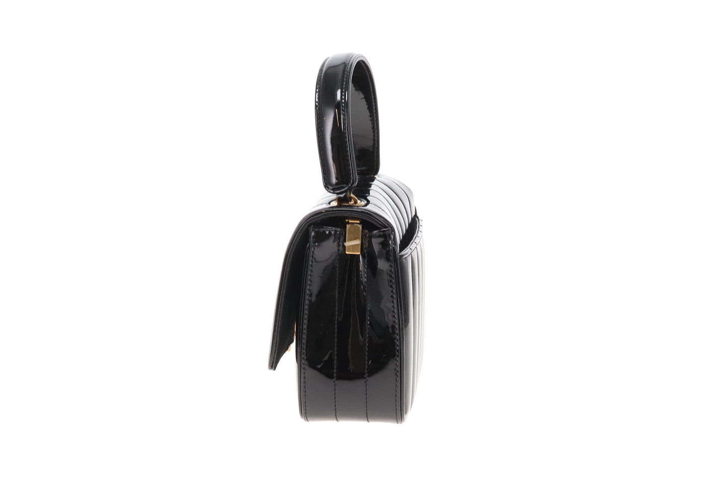 Saint Laurent Vicky Small Black Patent Leather GHW 2023