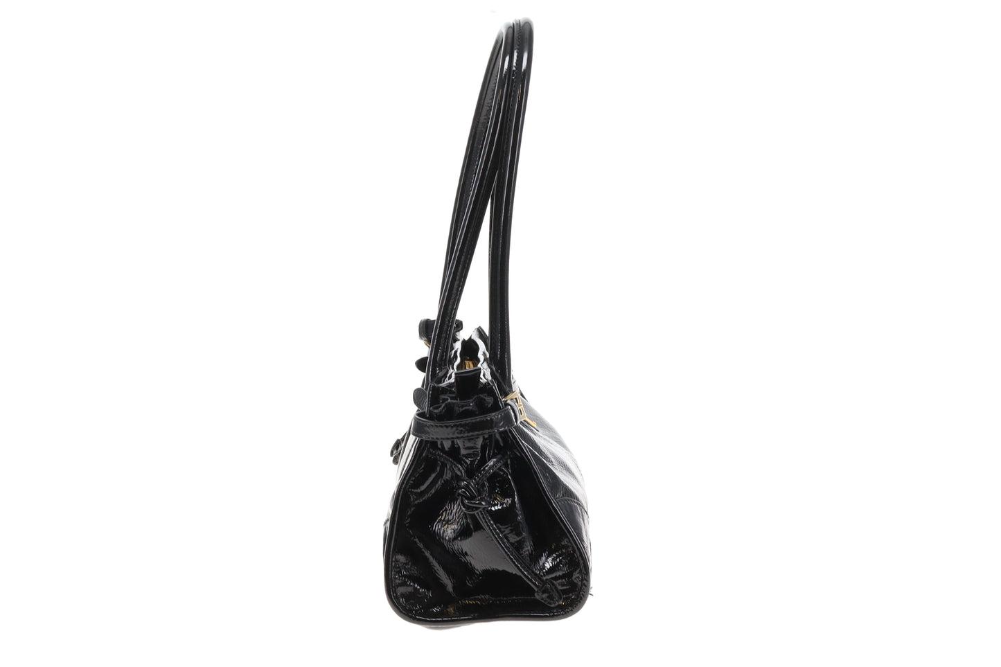 Prada Bonnie Medium Black Patent Leather GHW