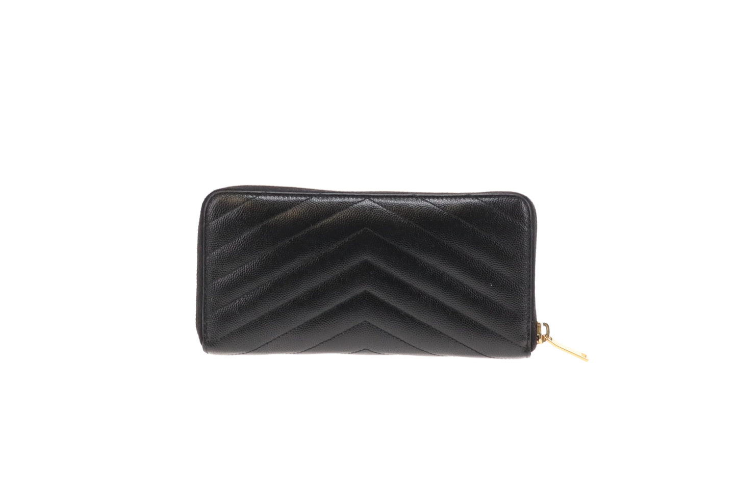 Saint Laurent Cassandre Long Zipped Wallet Black GHW