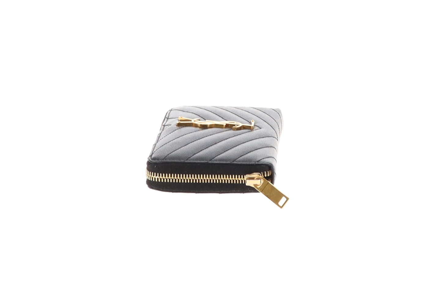 Saint Laurent Cassandre Long Zipped Wallet Black GHW