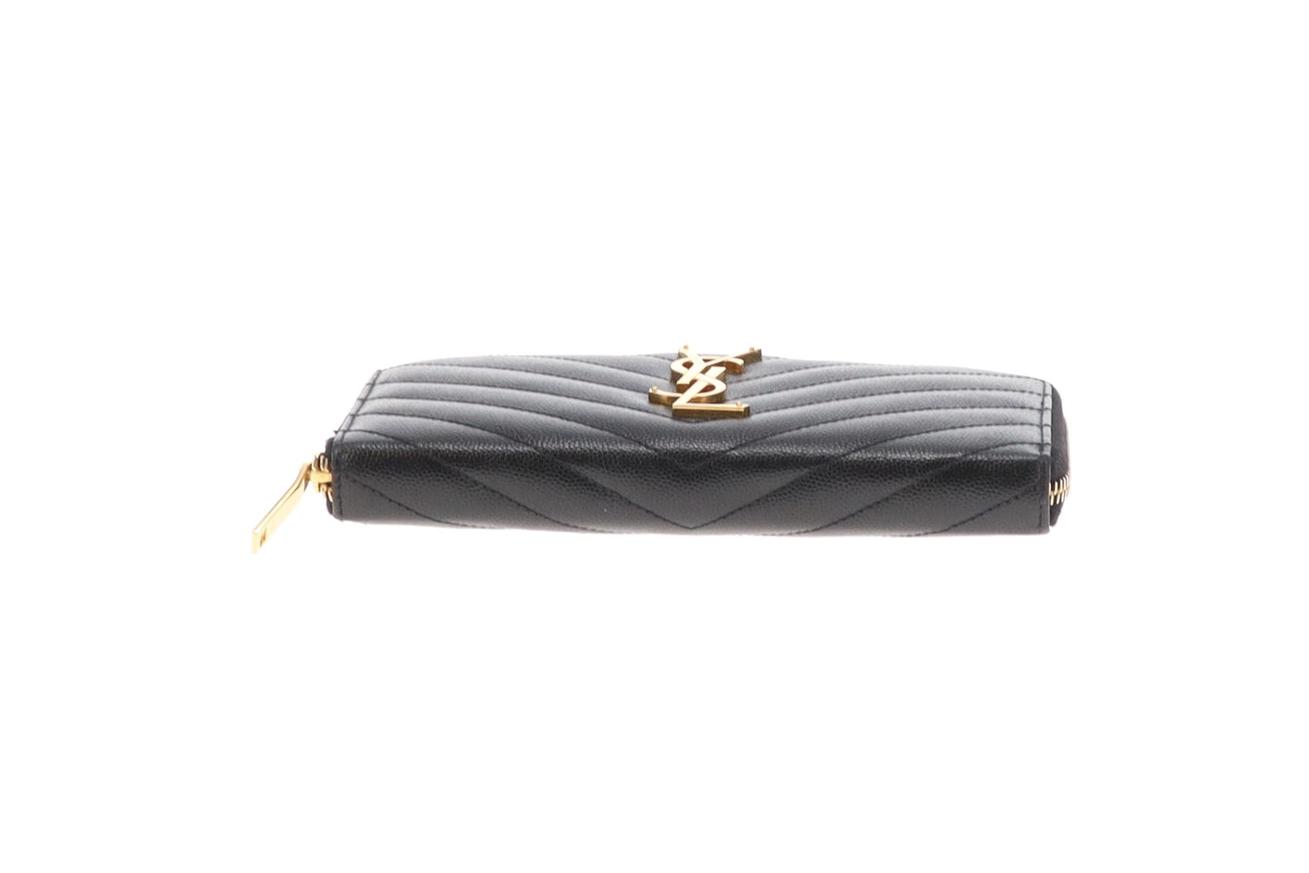 Saint Laurent Cassandre Long Zipped Wallet Black GHW
