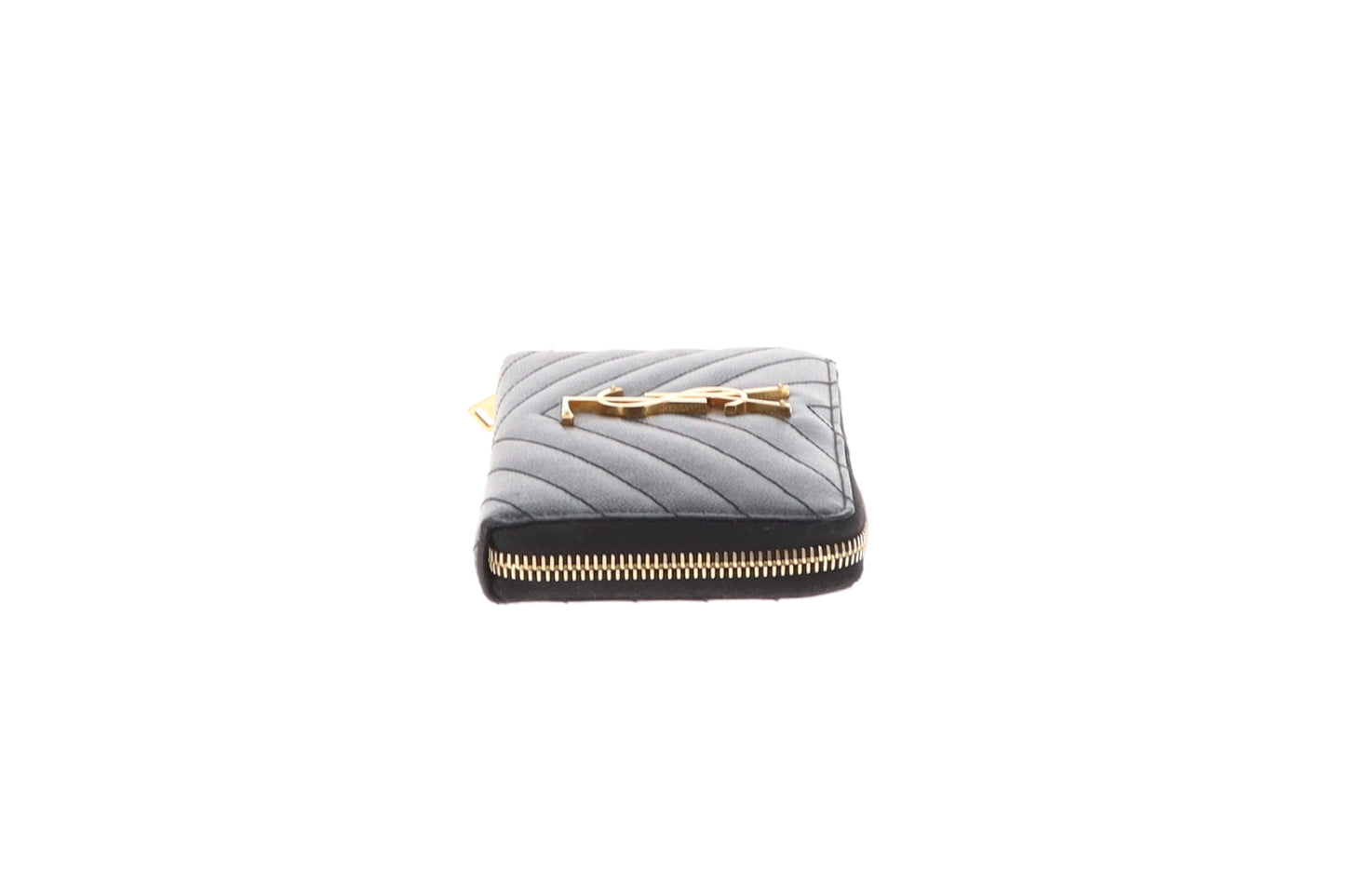 Saint Laurent Cassandre Long Zipped Wallet Black GHW