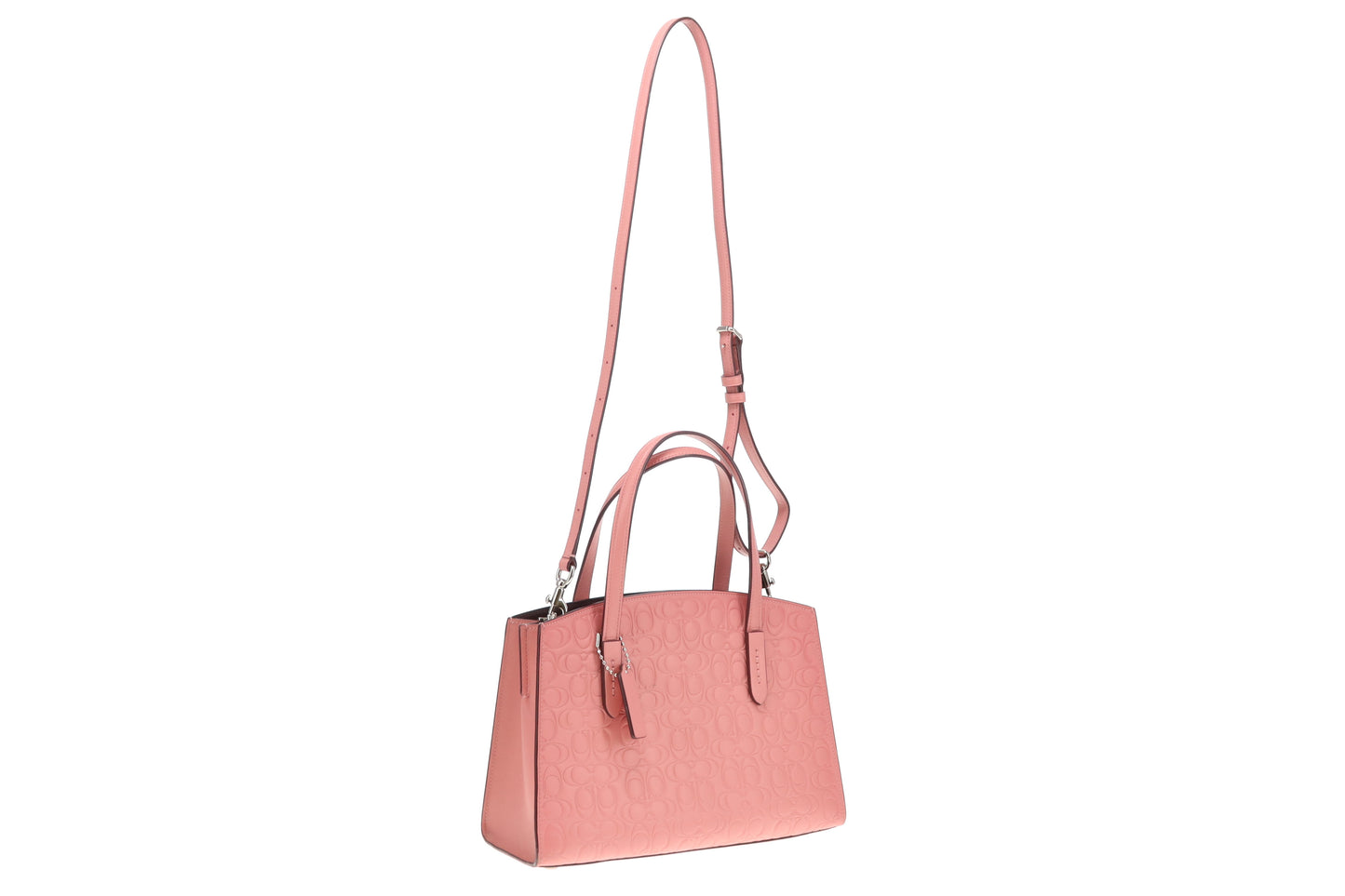 Coach Charlie Carryall 28 Pink Signature Leather
