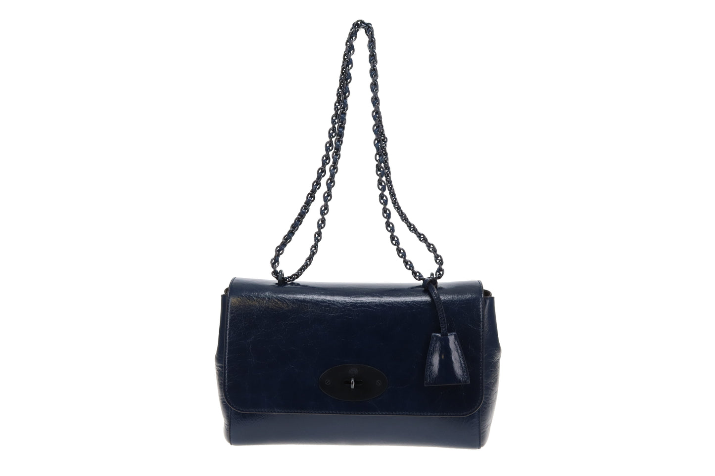 Mulberry Lily Smooth Glossy Leather Navy Medium