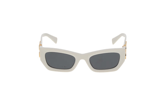 Miu Miu Monogram White Fram Slim Sunglasses