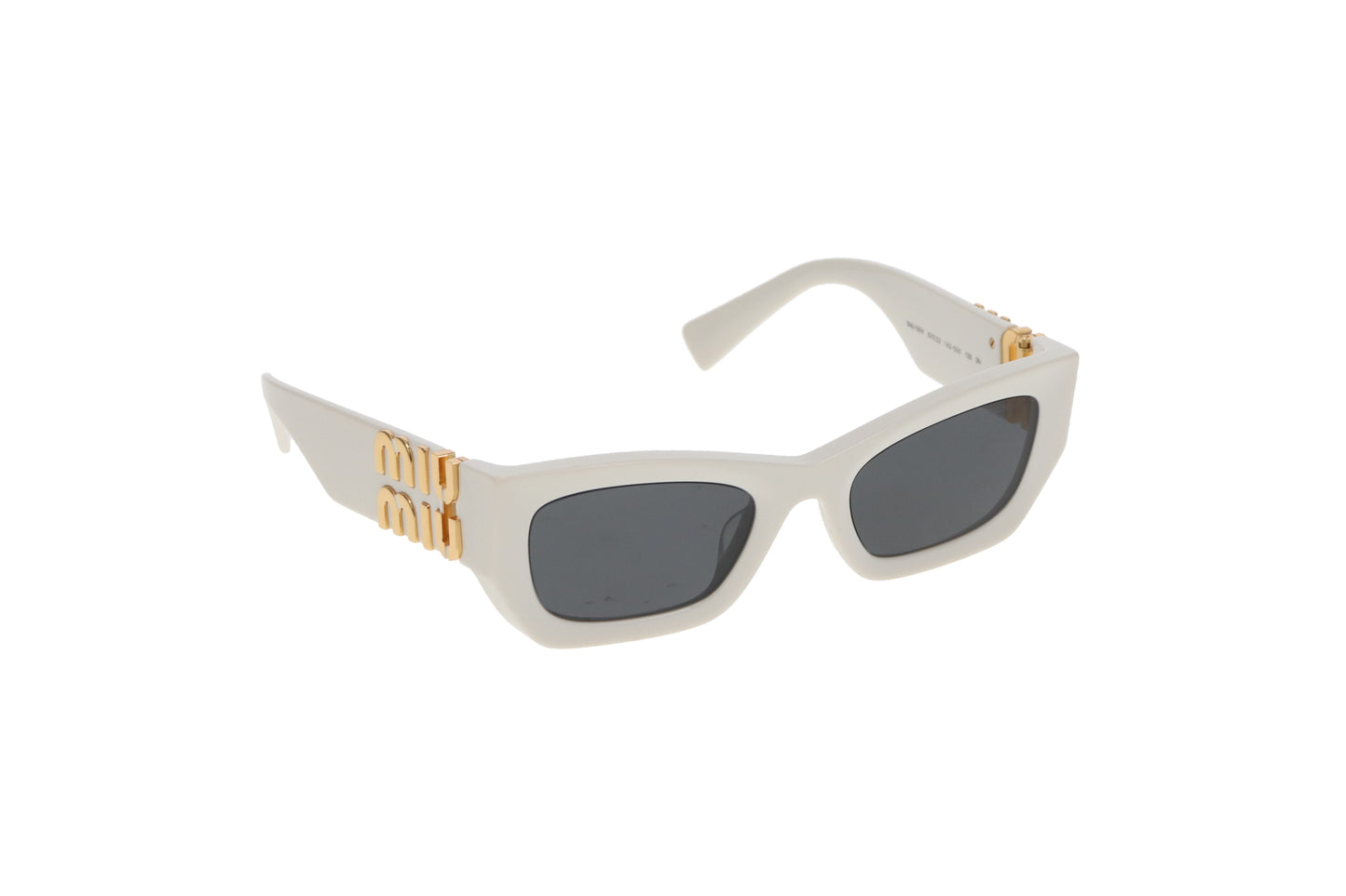 Miu Miu Monogram White Fram Slim Sunglasses