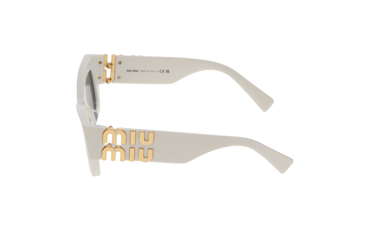 Miu Miu Monogram White Fram Slim Sunglasses