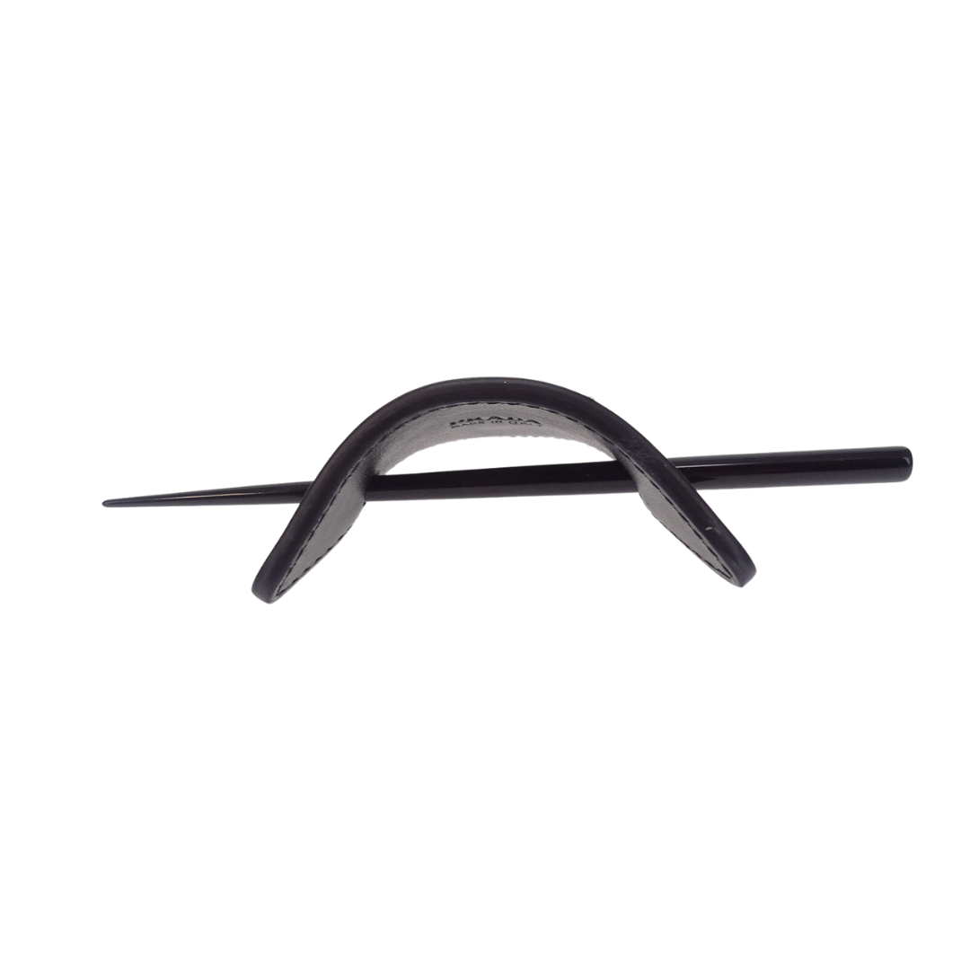 Prada Black Leather Hair Clip