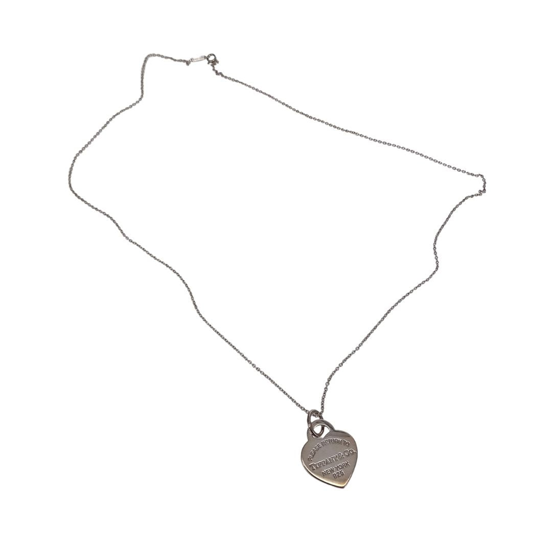 Tiffany & Co RTT Heart Tag Necklace Sterling Silver