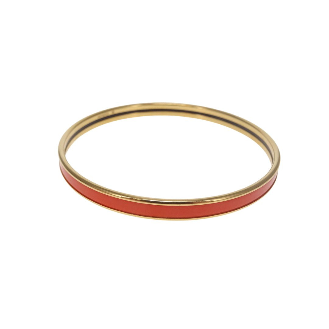 Hermes Uni Bangle Orange Enamel and GHW