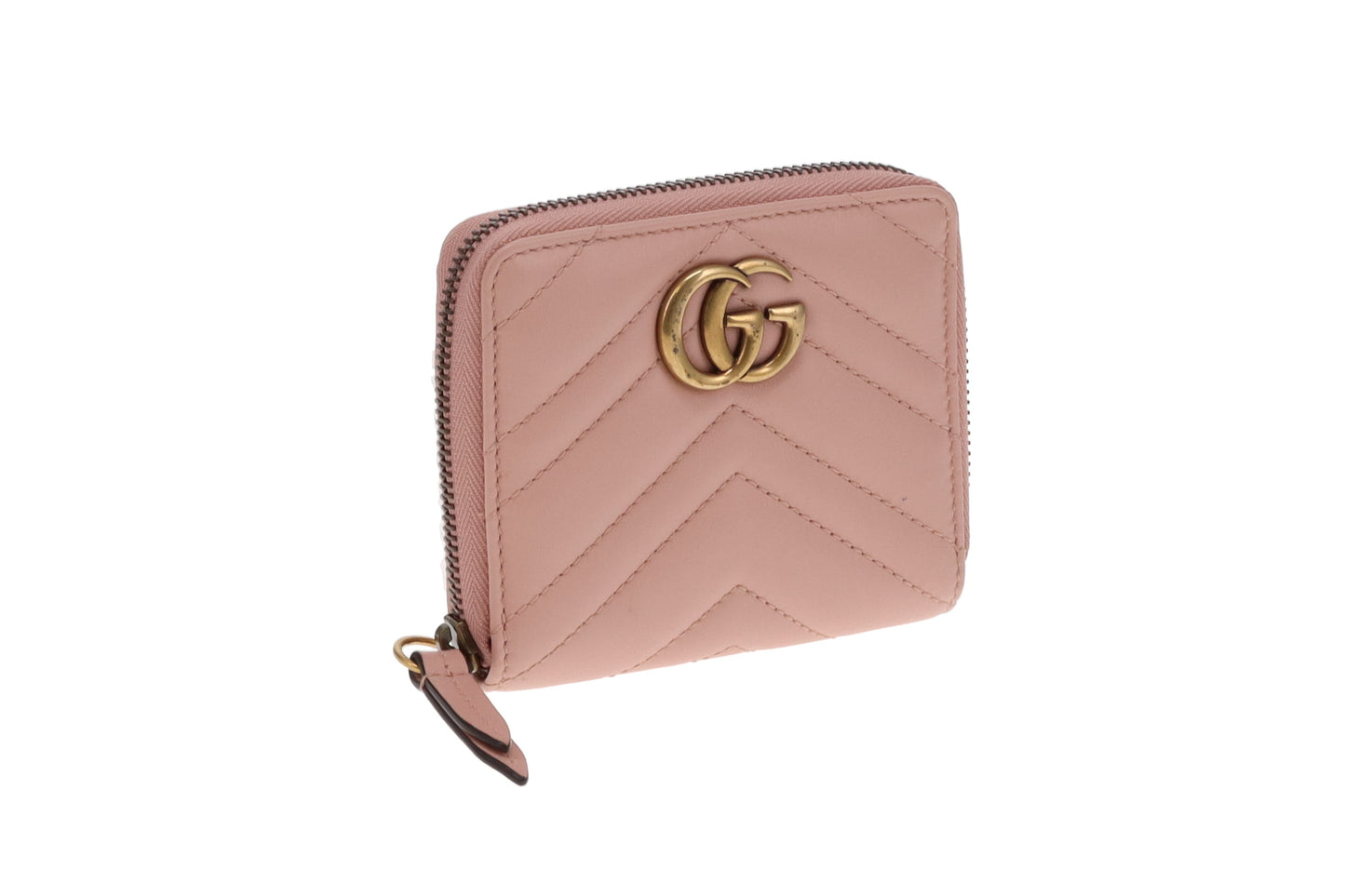 Gucci Pink Compact Leather Small Zipped Wallet