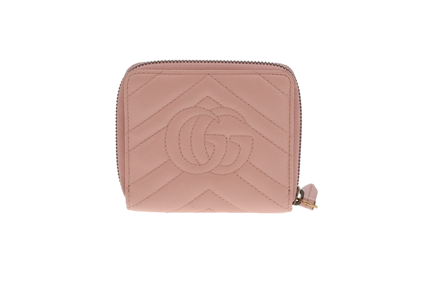 Gucci Pink Compact Leather Small Zipped Wallet